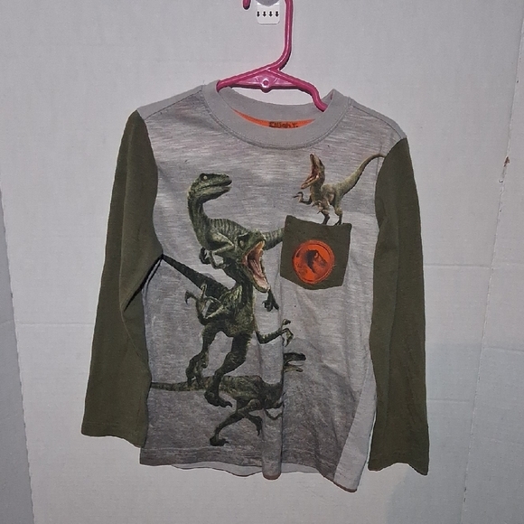 Universal Other - Universal Gray and Green Dinosaur Long Sleeve Tee